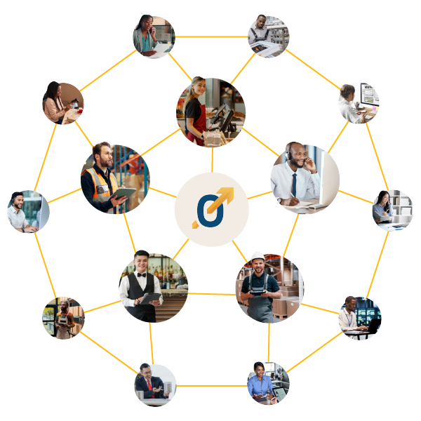 Diverse professionals collage.